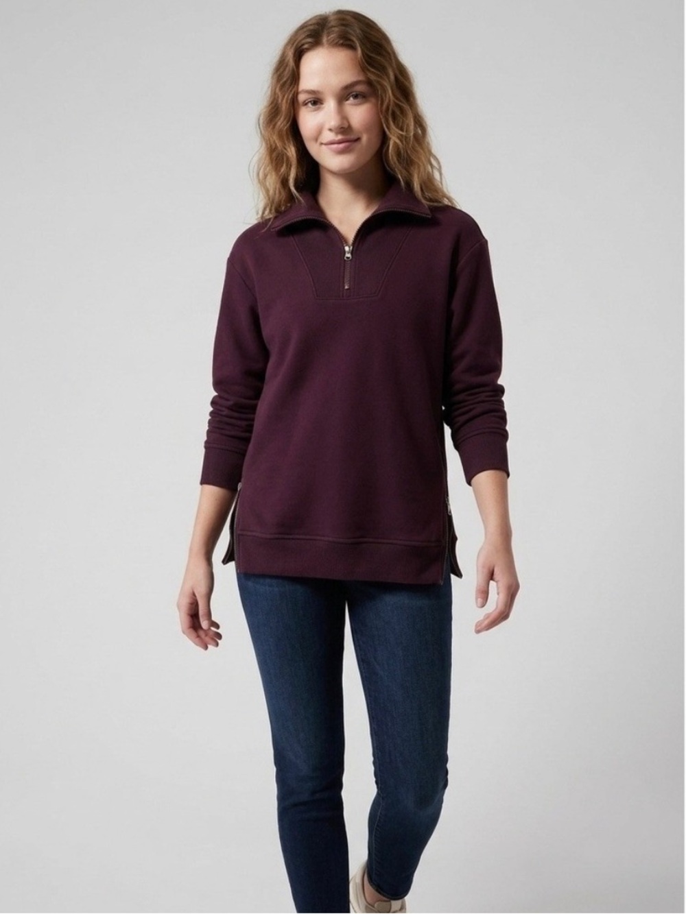 Athleta Cozy Karma Quarter Zip Sweater